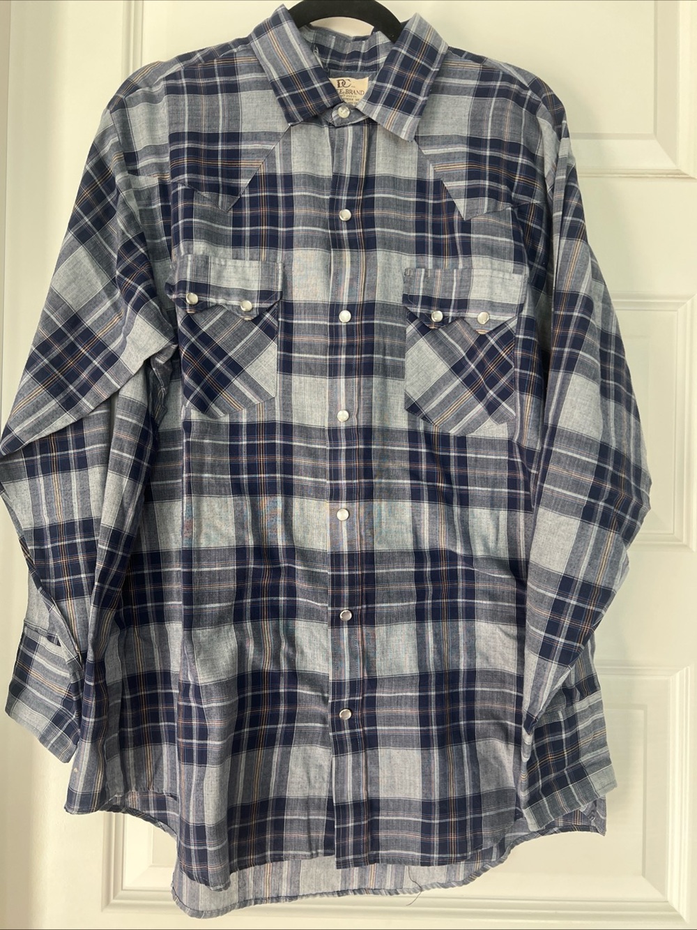Vintage Western Pearl Snap Shirt Men 17/34 XXL Plaid Dee Cee 70s/80s Lightweight